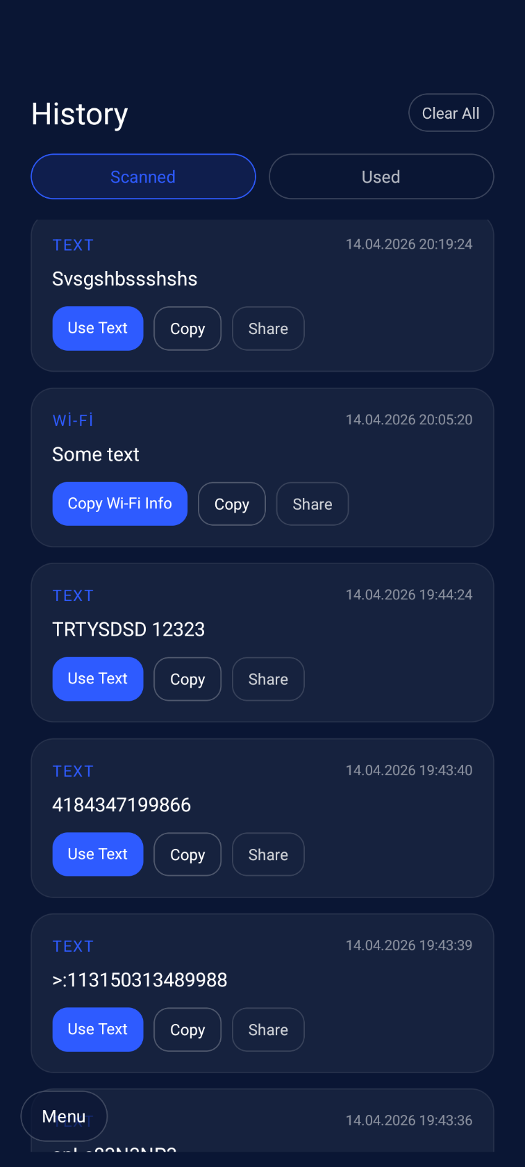 EasyQR screen 4